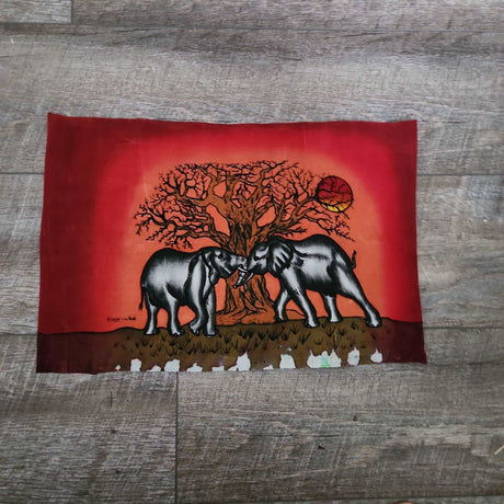 Elephants Batik Wall Art - Adelani Treasures