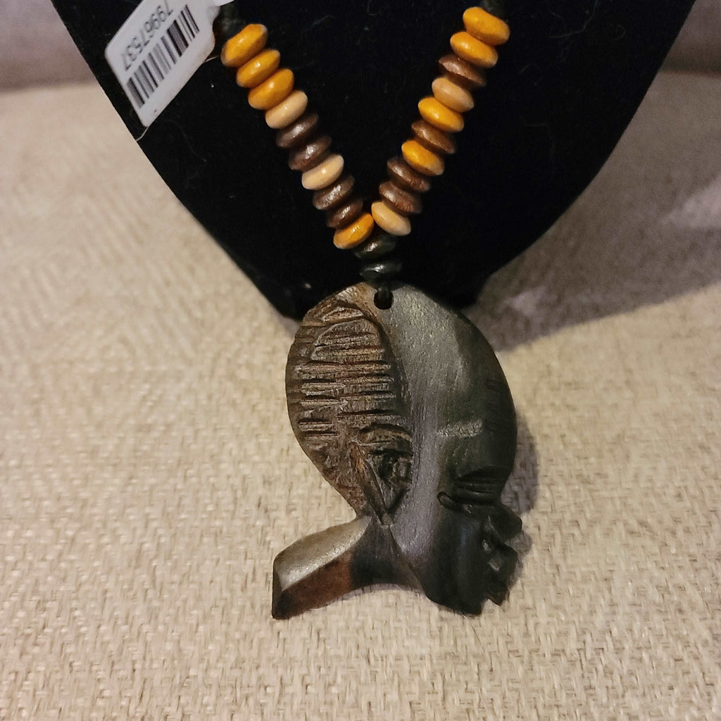 African Man Profile Necklace - Adelani Treasures