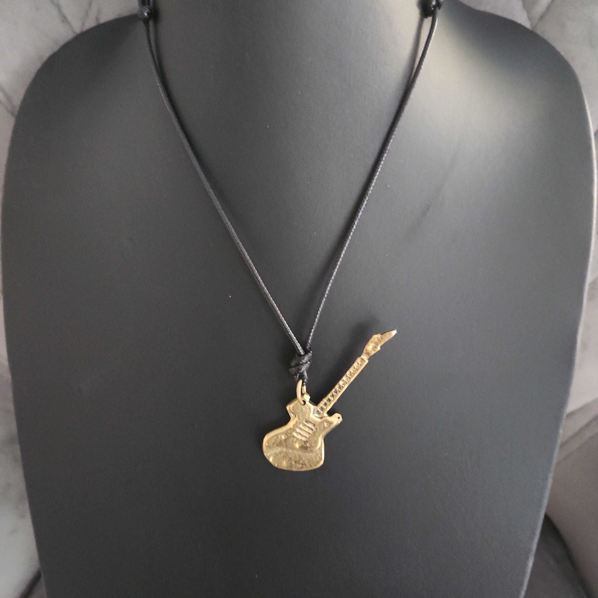 Brass Guitar Necklace - Adelani Treasures