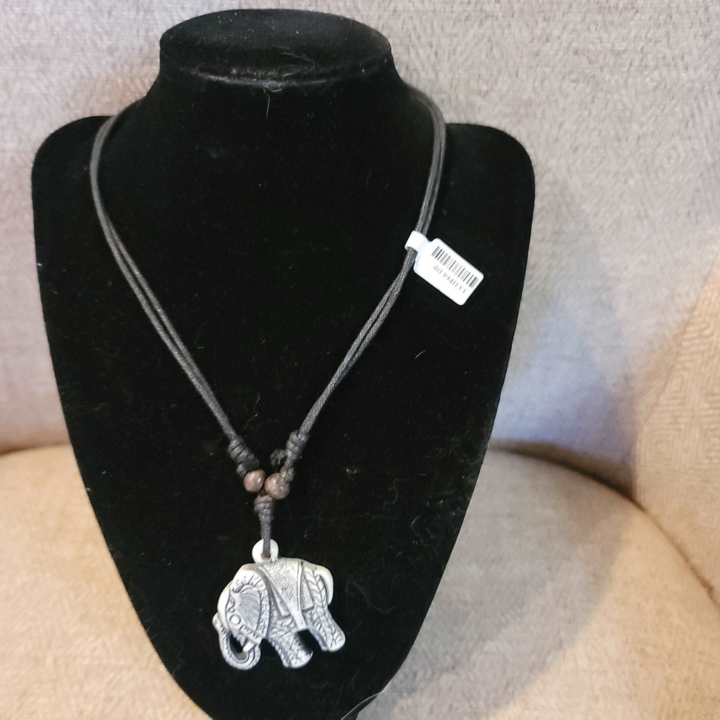 B&w Elephant Necklace - Adelani Treasures