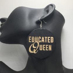 Educated Queen Earrings - Adelani Treasures