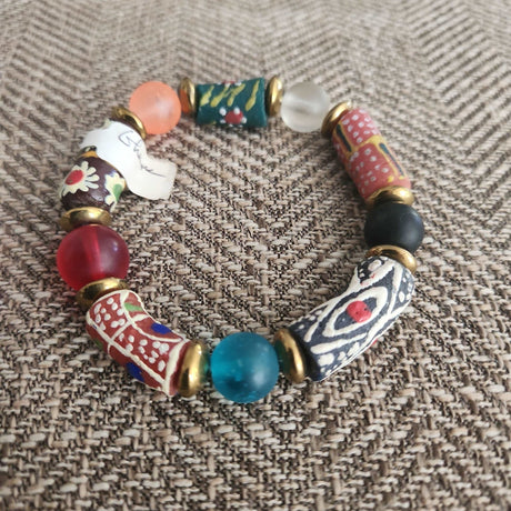 Ghana Trade Bead Bracelet - Adelani Treasures