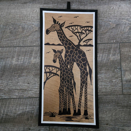 Giraffes Leaf Wall Art - Adelani Treasures
