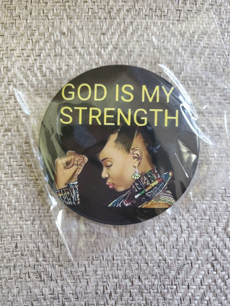 God is My Strength Button - Adelani Treasures