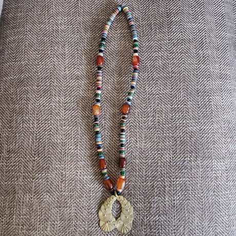 Large Beaded Pendant Necklace - Adelani Treasures