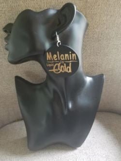 Melanin is Gold Earrings - Adelani Treasures
