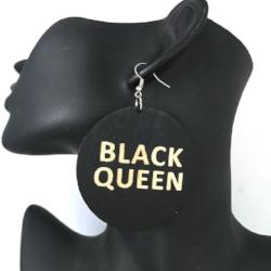 Round Black Queen Earrings - Adelani Treasures