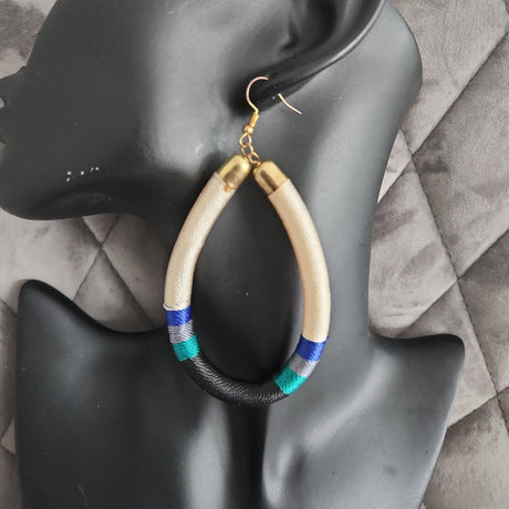Thread Wrapped Earrings - Adelani Treasures