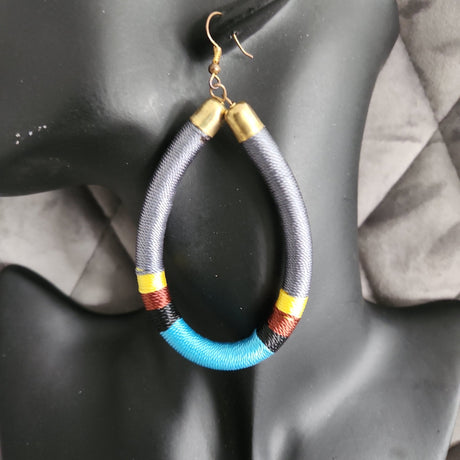 Thread Wrapped Earrings - Adelani Treasures